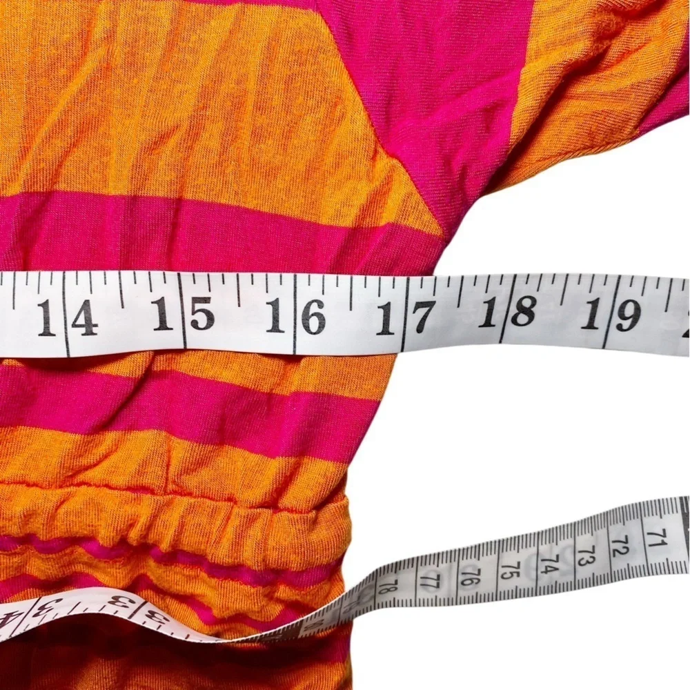 Calvin‎ Klein Striped Pink Orange Drawstring Waist Casual Dress - Picture 10 of 15